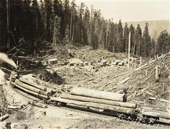 (LOGGING) An album titled Pacific Coast Logging and Lumber Views, Big Creek Logging Co., Knappa, Oregon & Crossett Western Lumber Co.,
